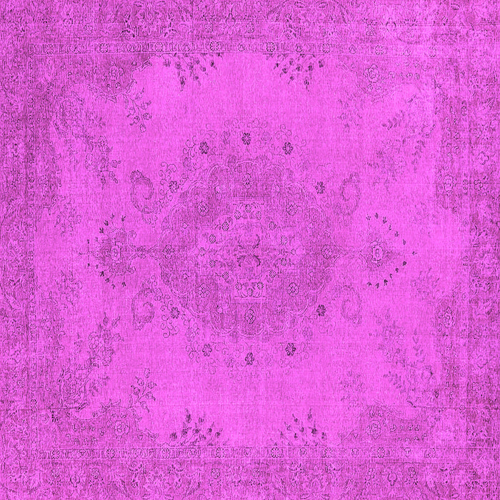 Square Machine Washable Oriental Pink Industrial Rug, wshurb1910pnk