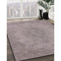 Mid-Century Modern Rose Purple Oriental Rug, urb1910