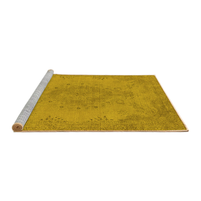 Sideview of Machine Washable Oriental Yellow Industrial Rug, wshurb1910yw