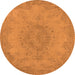 Round Oriental Orange Industrial Rug, urb1910org