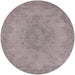 Round Mid-Century Modern Rose Purple Oriental Rug, urb1910