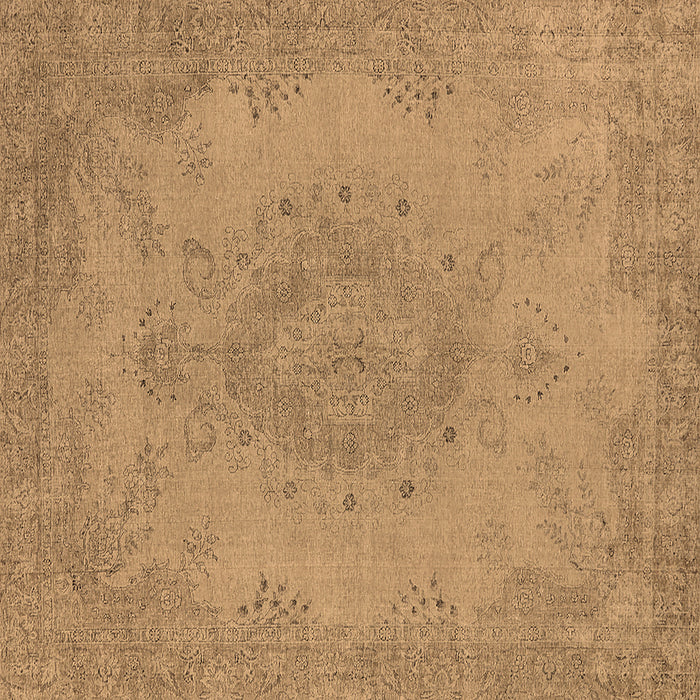 Square Machine Washable Oriental Brown Industrial Rug, wshurb1910brn