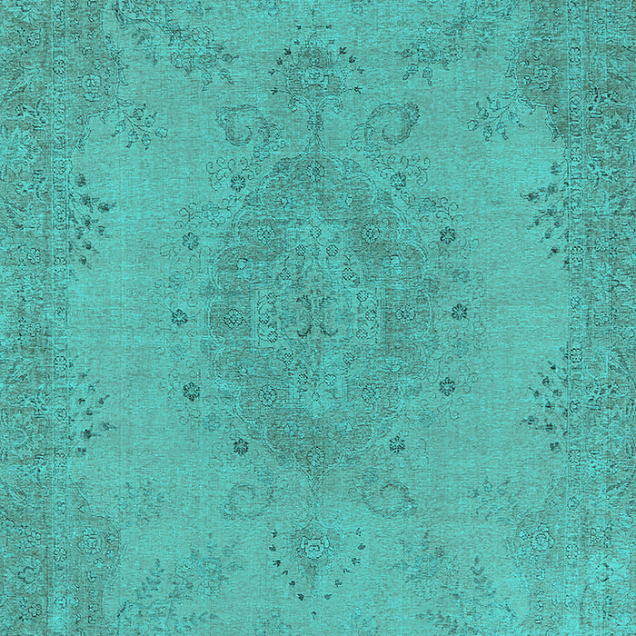 Machine Washable Oriental Turquoise Industrial Area Rugs, wshurb1910turq