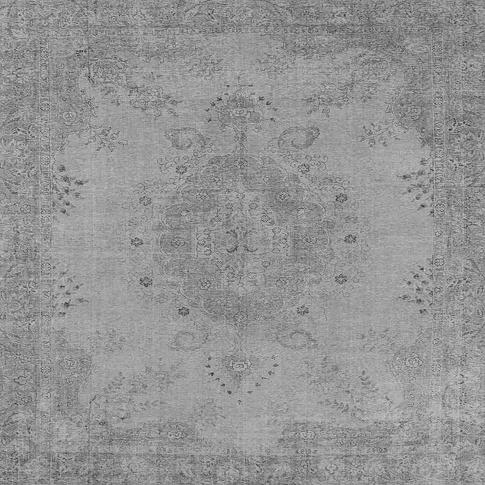 Square Machine Washable Oriental Gray Industrial Rug, wshurb1910gry