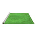 Sideview of Machine Washable Oriental Green Industrial Area Rugs, wshurb1910grn