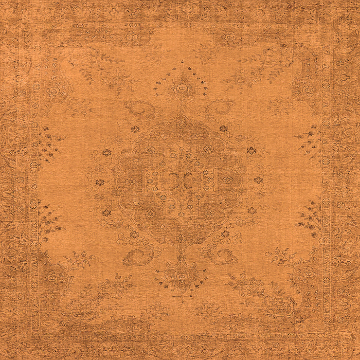 Square Machine Washable Oriental Orange Industrial Area Rugs, wshurb1910org