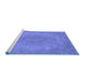 Sideview of Machine Washable Oriental Blue Industrial Rug, wshurb1910blu