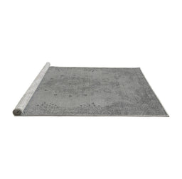 Sideview of Machine Washable Oriental Gray Industrial Rug, wshurb1910gry