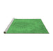 Sideview of Machine Washable Oriental Emerald Green Industrial Area Rugs, wshurb1910emgrn