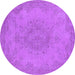 Round Oriental Purple Industrial Rug, urb1910pur