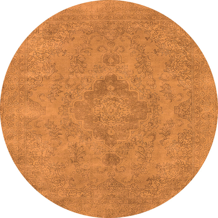 Round Oriental Orange Industrial Rug, urb1911org