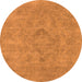 Round Oriental Orange Industrial Rug, urb1911org