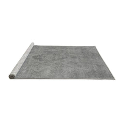 Sideview of Machine Washable Oriental Gray Industrial Rug, wshurb1911gry