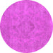 Round Oriental Pink Industrial Rug, urb1911pnk