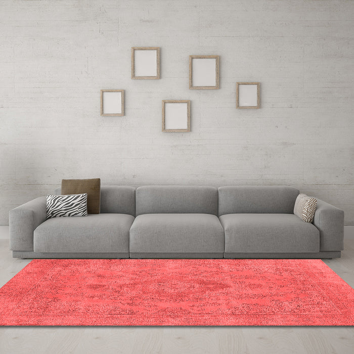 Industrial Red Washable Rugs