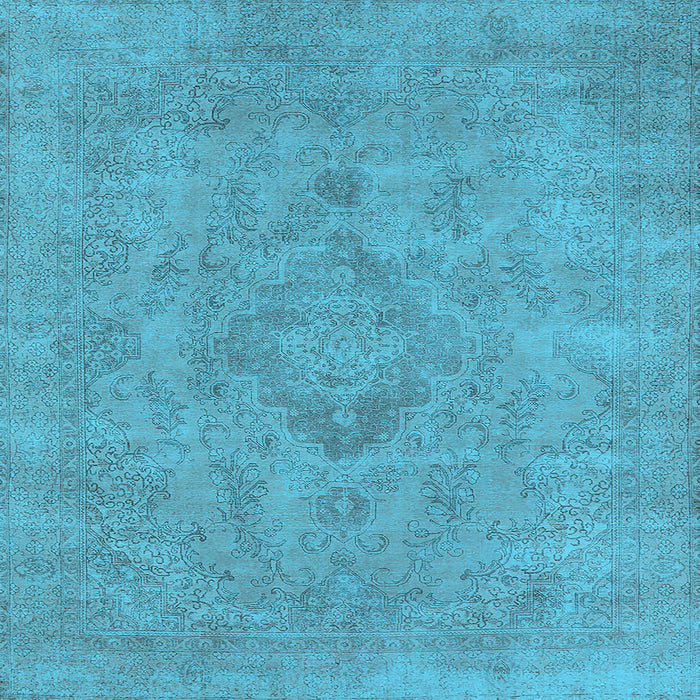 Square Machine Washable Oriental Light Blue Industrial Rug, wshurb1911lblu