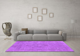 Machine Washable Oriental Purple Industrial Area Rugs in a Living Room, wshurb1911pur