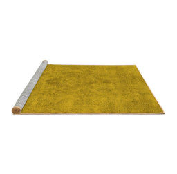 Sideview of Machine Washable Oriental Yellow Industrial Rug, wshurb1911yw