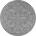 Round Oriental Gray Industrial Rug, urb1912gry