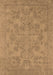 Machine Washable Oriental Brown Industrial Rug, wshurb1912brn