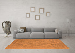 Machine Washable Oriental Orange Industrial Area Rugs in a Living Room, wshurb1912org