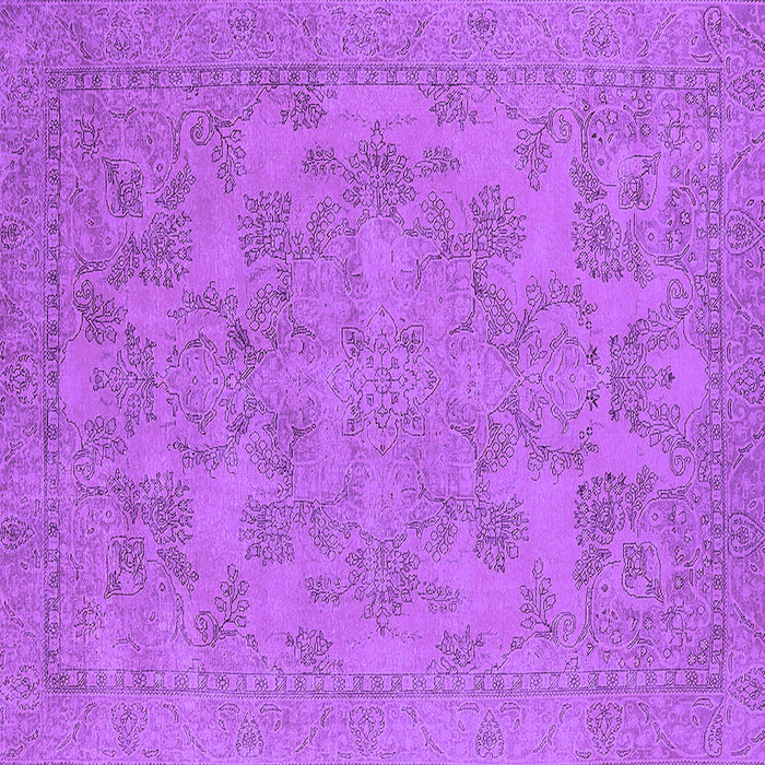 Square Machine Washable Oriental Purple Industrial Area Rugs, wshurb1912pur