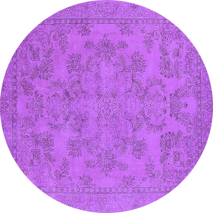 Round Oriental Purple Industrial Rug, urb1912pur