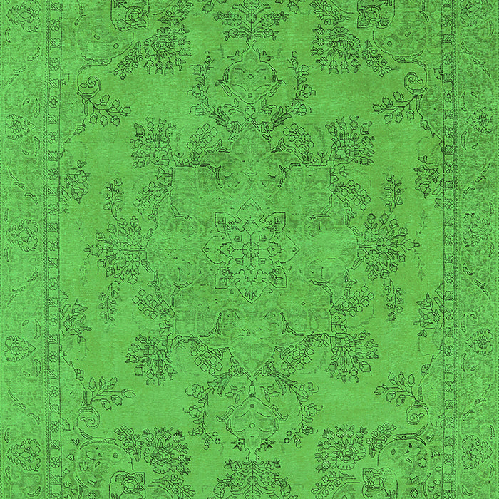 Machine Washable Oriental Green Industrial Area Rugs, wshurb1912grn