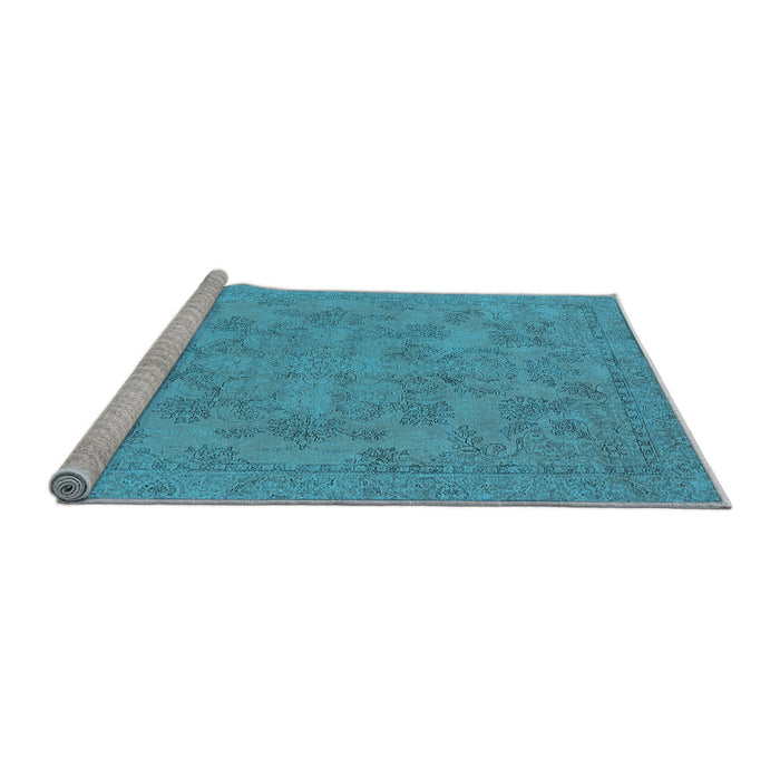 Sideview of Machine Washable Oriental Light Blue Industrial Rug, wshurb1912lblu