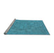 Sideview of Machine Washable Oriental Light Blue Industrial Rug, wshurb1912lblu