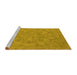 Sideview of Machine Washable Oriental Yellow Industrial Rug, wshurb1912yw