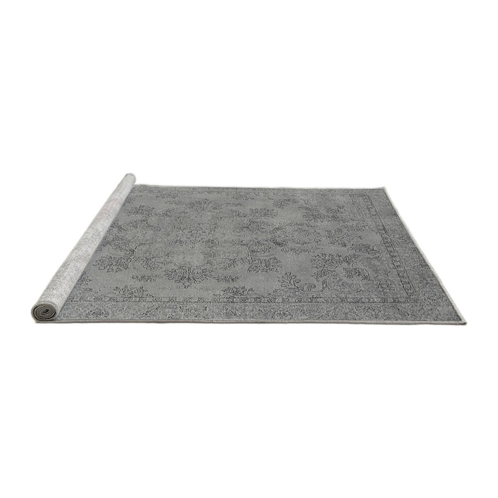 Sideview of Machine Washable Oriental Gray Industrial Rug, wshurb1912gry