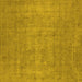 Square Machine Washable Oriental Yellow Industrial Rug, wshurb1913yw