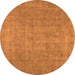 Round Oriental Orange Industrial Rug, urb1913org