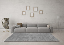 Machine Washable Oriental Gray Industrial Rug in a Living Room,, wshurb1913gry