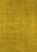 Machine Washable Oriental Yellow Industrial Rug, wshurb1913yw