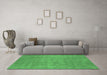 Machine Washable Oriental Emerald Green Industrial Area Rugs in a Living Room,, wshurb1913emgrn