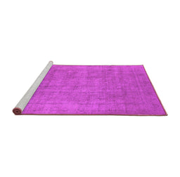 Sideview of Machine Washable Oriental Pink Industrial Rug, wshurb1913pnk