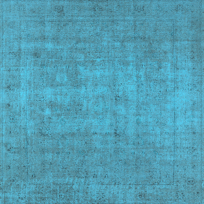 Square Machine Washable Oriental Light Blue Industrial Rug, wshurb1913lblu