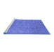 Sideview of Machine Washable Oriental Blue Industrial Rug, wshurb1913blu