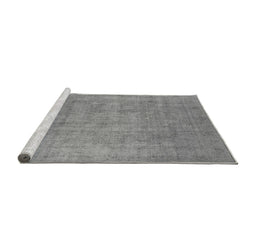 Sideview of Machine Washable Oriental Gray Industrial Rug, wshurb1913gry
