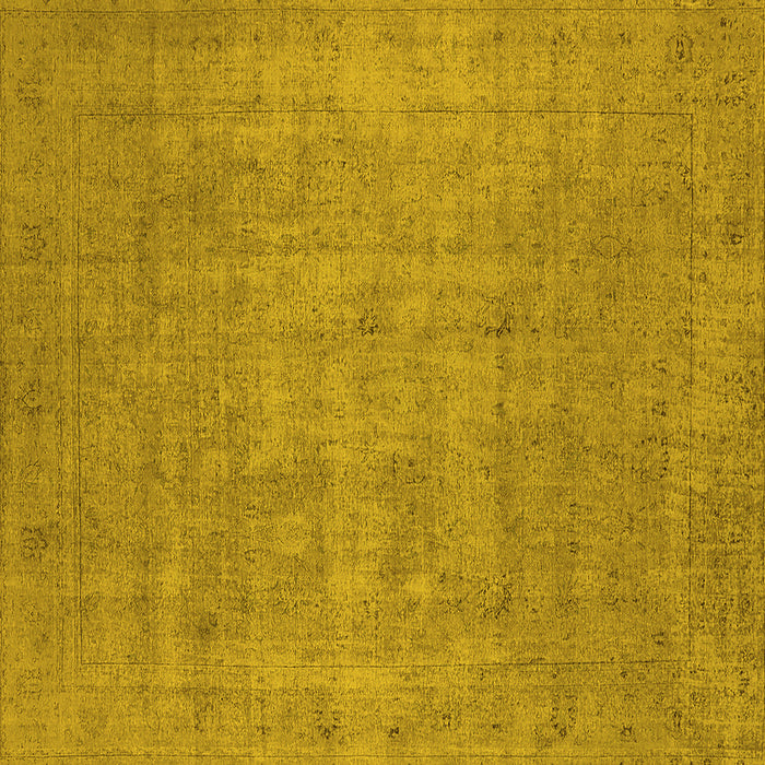 Square Oriental Yellow Industrial Rug, urb1913yw