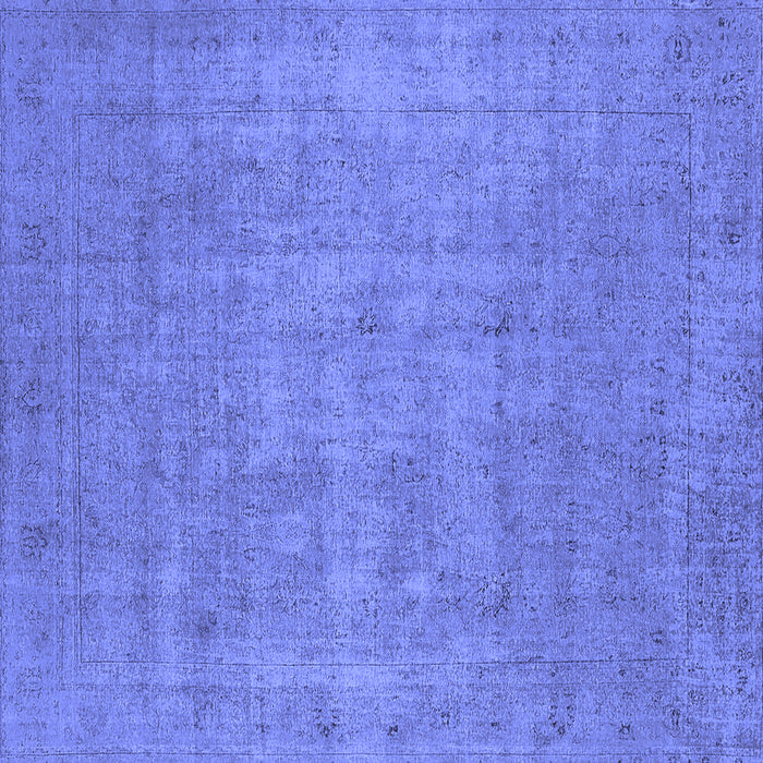 Square Oriental Blue Industrial Rug, urb1913blu