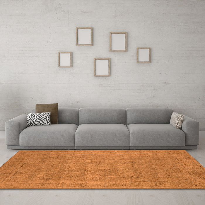 Machine Washable Oriental Orange Industrial Area Rugs in a Living Room, wshurb1913org
