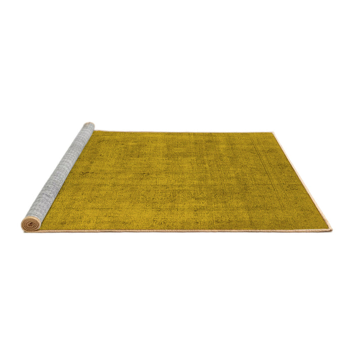 Sideview of Machine Washable Oriental Yellow Industrial Rug, wshurb1913yw