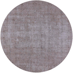 Round Machine Washable Industrial Modern Rose Dust Purple Rug, wshurb1913