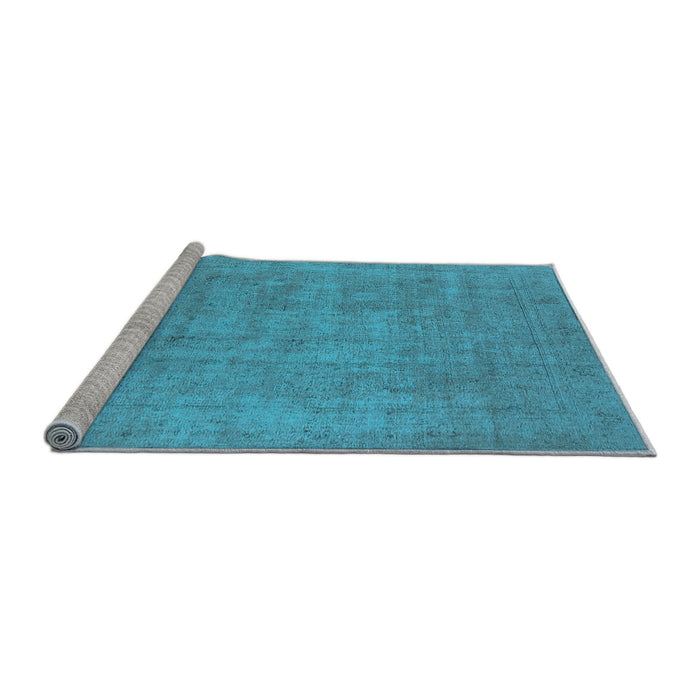 Sideview of Machine Washable Oriental Light Blue Industrial Rug, wshurb1913lblu