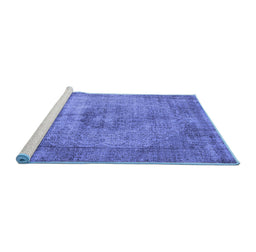 Sideview of Machine Washable Oriental Blue Industrial Rug, wshurb1914blu