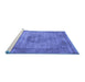 Sideview of Machine Washable Oriental Blue Industrial Rug, wshurb1914blu