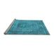 Sideview of Machine Washable Oriental Light Blue Industrial Rug, wshurb1914lblu